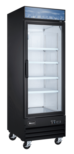 omcan glass freezer 27 black