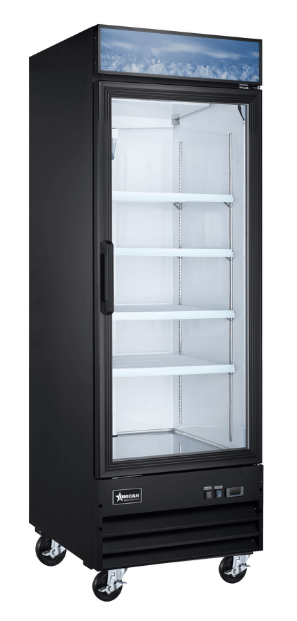 omcan glass freezer 27 black