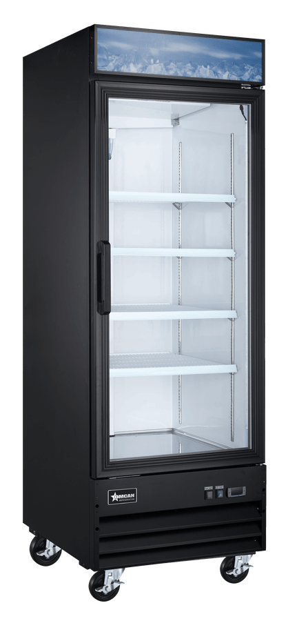 omcan glass freezer 31 black