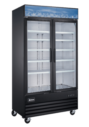 omcan glass freezer 49 black