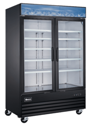 omcan glass freezer 53 black